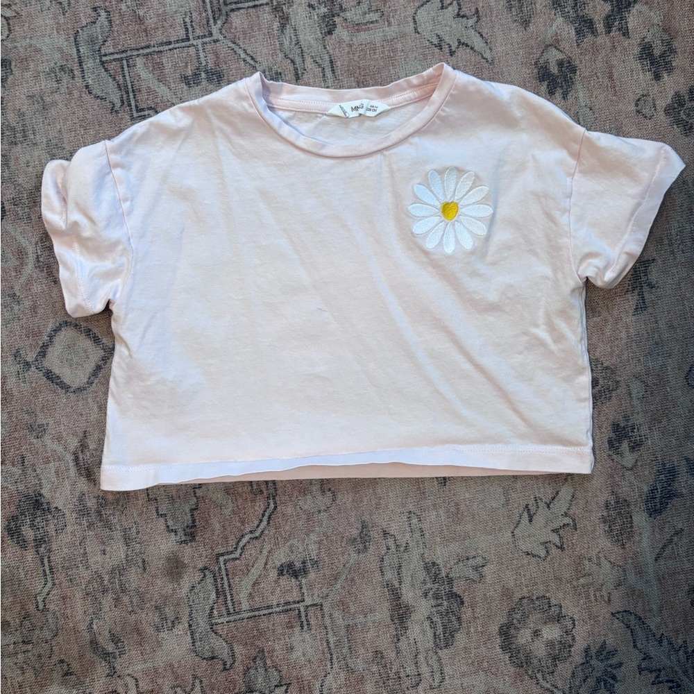 Mango brand kids Pink Daisy T-Shirt size 7/8